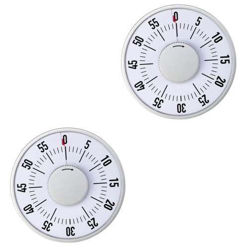 Tofficu Visual Timer 2 Pcs Timer Timer Chef Timer Cooking Baking Timer Kitchen Countdown Timer Kitchen Cooking Timer Kitchen Timer Alarm Management Timer Mechanical Clock Student White