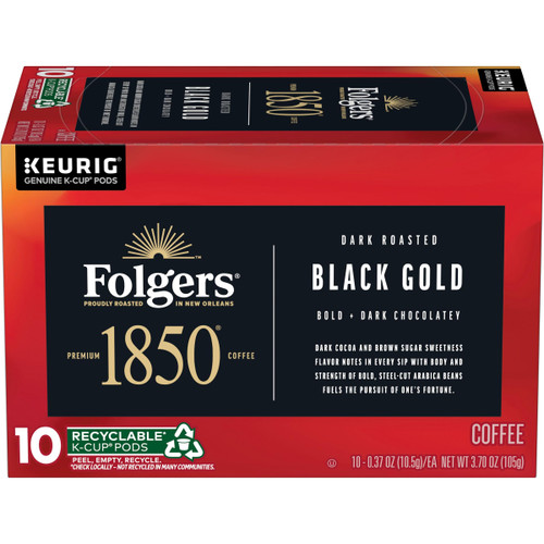 Folgers 1850 Black Gold Dark Roast Coffee, 60 Keurig K-Cup Pods