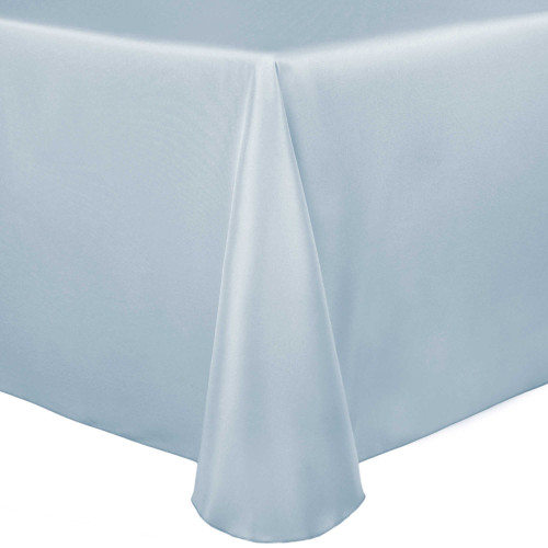 ULTIMATE TEXTILE Bridal Satin 60 x 144-Inch Oval Tablecloth Ice Blue