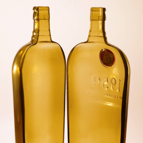 Recycled Whiskey Bottle Cheese Platter / Up-cycled Serving Tray/ Bowl Green Olive / Brown (Brown)