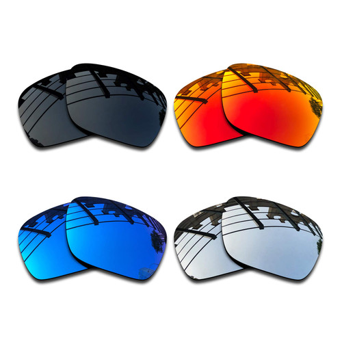 SEEABLE Premium Polarized Mirror Replacement Lenses for Oakley Holbrook OO9102 sunglasses - Dark Black+Silver Mirror+Blue Mirror+Fire Orange Mirror