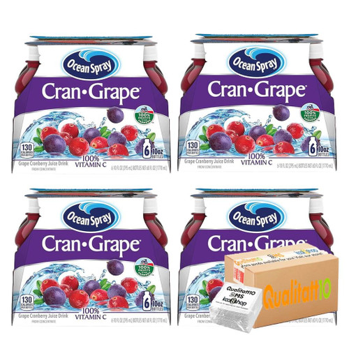 QUALITATT 10 Brand, Cran Grape Juice, 24 Count 10 fl oz Each, Box Designed for Ocean Sprey, with napkins QUALITATT 10 Brand, Cran Grape Juice, 24 Count 10 fl oz Each, Box Designed for Ocean Sprey, with napkins
