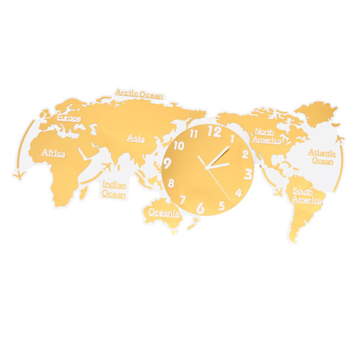 Luxshiny 1pc World Map Wall Hanging Wall Clock World Map World Map Mute Wall Lamp World Mapwall Decor Wall Art Clock World Map Wall Clock Wall-Mounted Mirrors 3D Simple Decorative Drawing