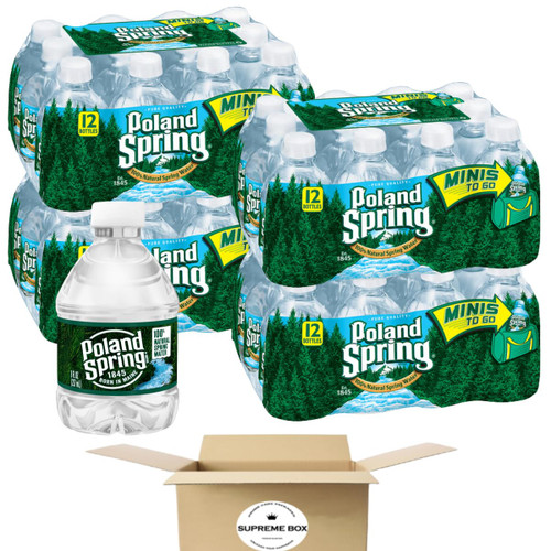 POLAND SPRING Brand 100% Natural Spring Water, 8-ounce mini plastic bottles - Pack of 48 (384 oz in total)