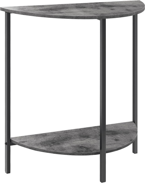Homode Small Entryway Table Half Round Table, Half Moon Entry Table, Half Circle Console Table for Small Spaces, Narrow Hallway Table, Farmhouse Front Door Table, Rustic Grey