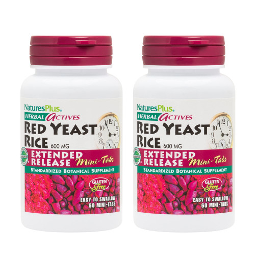 NaturesPlus Herbal Actives Red Yeast Rice Extended Release 600 mg - 120 Mini-Tabs, Pack of 2 - Supports General Well-Being - Vegetarian, Gluten Free - 120 Total Servings NaturesPlus Herbal Actives Red Yeast Rice Extended Release 600 mg - 120 Mini-Tabs, Pack of 2 - Supports General Well-Being - Vegetarian, Gluten Free - 120 Total Servings