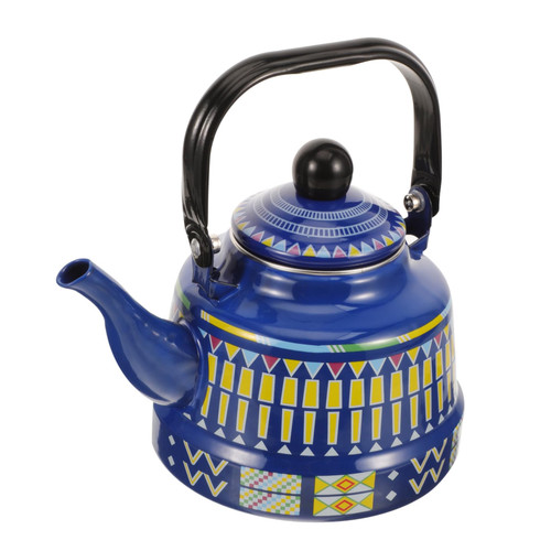 DECHOUS 2pcs Enamel Kettle Household Tea Serving Pot Vintage Enamel Teakettle Durable Teapot Tea Pots for Loose Tea Vintage Teapot Stovetop Teapot Thicken Boil Teapot Stainless Steel