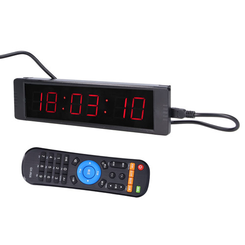 US Plug 100-240V, Countdown Timer Count Down/up Wall Clock Red Fonts for Training Ground for Bedroom for Study Room
