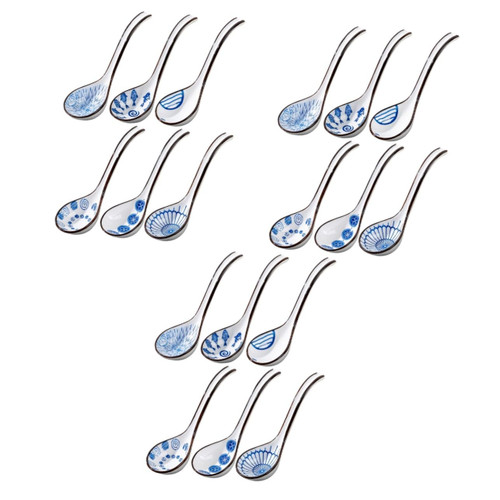 IMIKEYA 18 Pcs Ceramic Spoon Ceramic Dinner Spoons Portable Soup Spoons Spoon and Paddle Spoon Soup Ladle Spoon Rice Paddle Spoons Rice Spoon Replaceable Ceramics Tablespoon