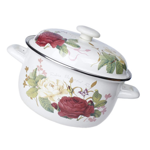 BESPORTBLE Enamel Soup Pot Braising Pan with Lid Clay Cooking Pot Cookware Ceramic Stockpot Enamel Stew Pot Ceramic Stew Pot French Mixing Bowl with Lid Gas Stove Cookware With Cover Hot Pot