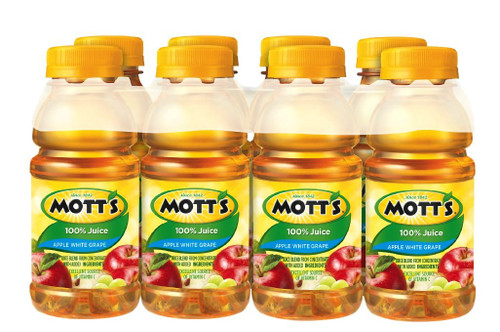 Mott's 100% Juice, Apple White Grape, 8-Ounce Bottles (Pack of 32)