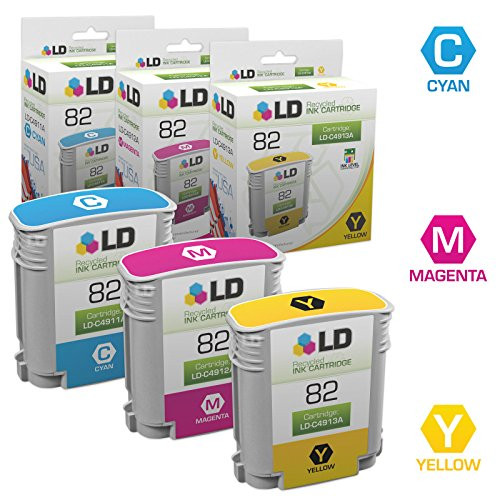 LD Remanufactured Ink Cartridge Replacement for HP 82 (Cyan, Magenta, Yellow, 3-Pack)