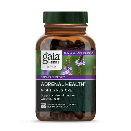 Gaia Herbs Adrenal Health Nightly Restore - Herbal Supplement with Ashwagandha, Magnolia Bark, Cordyceps, Lemon Balm, and More - 120 Vegan Liquid Phyto-Capsules (60 Servings) Gaia Herbs Adrenal Health Nightly Restore - Herbal Supplement with Ashwagandha, Magnolia Bark, Cordyceps, Lemon Balm, and More - 120 Vegan Liquid Phyto-Capsules (60 Servings)