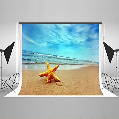 7x5ft Seaside Beach Background Photography Studio Background Cloth Summer Photography Background Cloth Seamless Without Wrinkles