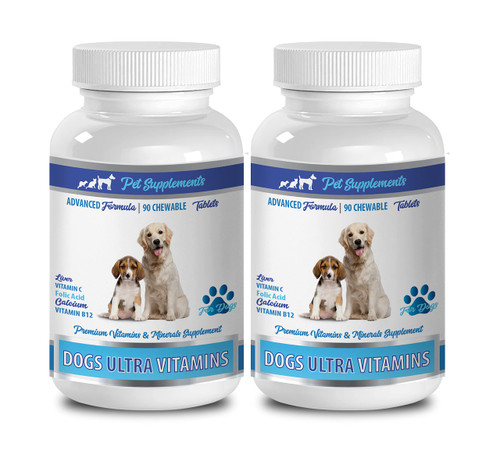 PET SUPPLEMENTS & NUTRITION LLC Healthy Coat for Dogs Food - Dog Ultra Vitamins - Minerals - Essential NUTRIENTS - Premium and Natural - Dog Vitamin e - 2 Bottles (180 Chews)