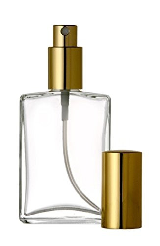 Riverrun Perfume Atomizer, Glass Bottle, Gold Fine Mist Sprayer 3.4 oz 100ml (Set of 3)