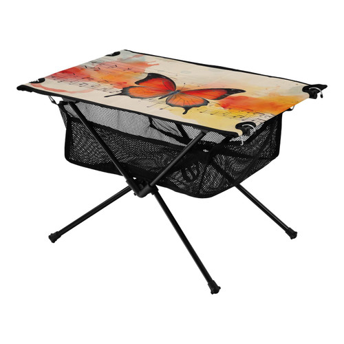 Emelivor Watercolor Butterfly Folding Camping Table Portable Beach Table with Carry Bag Small Craft Table for Camping Picnic BBQ Backpacking Beach