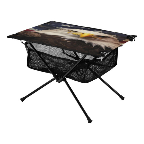 American Flag Folding Camping Table Portable Beach Table with Carry Bag Small Foldable Table for Camping Picnic BBQ Backpacking Beach