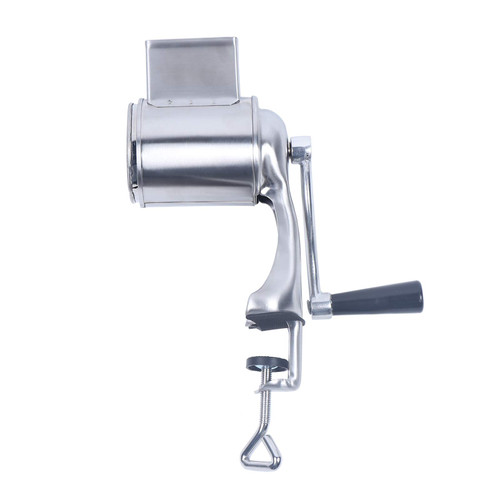 Stainless Steel Rotary Vegetable Cheese Grater, Manual Rotary Cheese Grater with 5 Cone Blades Attachment, Multi-functional Food Processor, Fruit Vegetable Salad Machine, Round Vegetable Slicer