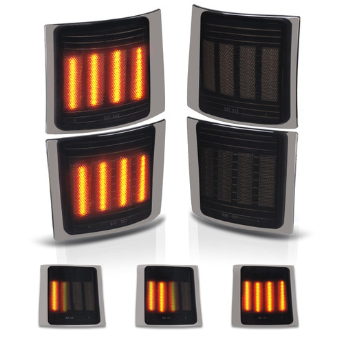 Gempro Sequential Amber LED Corner Side Marker Turn Signal Lights for Chevy C/K 1500 2500 3500 1994-1998 C10 Pickup Truck Silverado Suburban Tahoe Front Grill Lights, 4PCS (Smoked Len) Gempro Sequential Amber LED Corner Side Marker Turn Signal Lights for Chevy C/K 1500 2500 3500 1994-1998 C10 Pickup Truck Silverado Suburban Tahoe Front Grill Lights, 4PCS (Smoked Len)