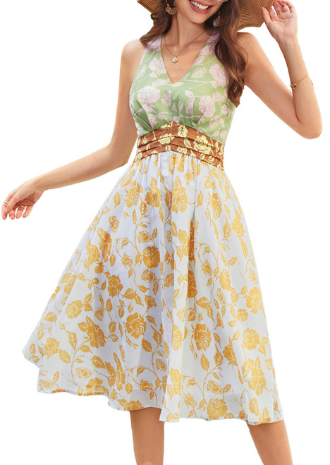 2024 Women's Sundresses for Beach Vacation Spring Sleeveless Resort Wear Boho A-Line Midi Casual Tank Dress Blue Rose 2024 Women's Sundresses for Beach Vacation Spring Sleeveless Resort Wear Boho A-Line Midi Casual Tank Dress Blue Rose
