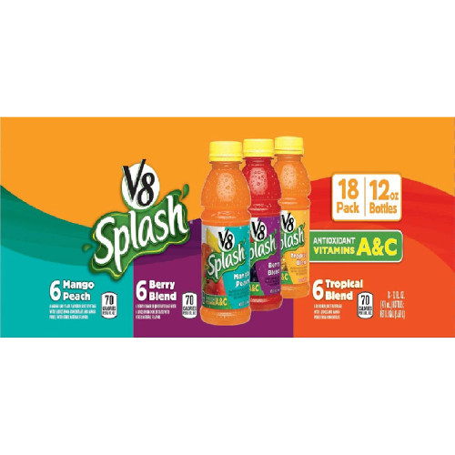 V8 Splash Variety Pack (12 Oz, 18 Pk.) Wholesale, Cheap, Discount, Bulk (1 - Pack) V8 Splash Variety Pack (12 Oz, 18 Pk.) Wholesale, Cheap, Discount, Bulk (1 - Pack)