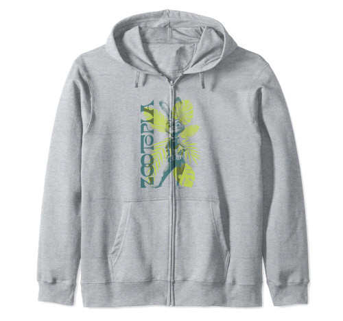 Disney Zootopia Spring Tropical Judy Hopps Leaf Pattern Zip Hoodie