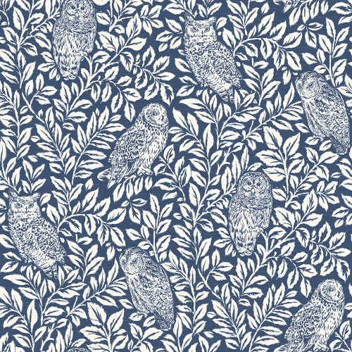 Chesapeake 3115-12412 Parliament Owl Wallpaper, Navy