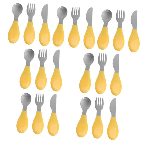 Toyvian 7 Sets Stainless Steel Fork Spoon Baby First Spoon Self Feeding Baby Utensil Toddler Spoon Utensil Baby Spoon and Fork Child 304 Stainless Steel Feeding Spoon