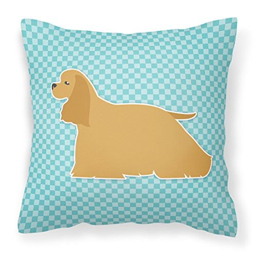 Caroline's Treasures BB3686PW1414 Cocker Spaniel Checkerboard Blue Decorative Pillow, 14" x 14", Multicolor Caroline's Treasures BB3686PW1414 Cocker Spaniel Checkerboard Blue Decorative Pillow, 14" x 14", Multicolor