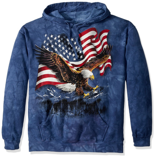 The Mountain Eagle Talon Flag Adult Hoodie, Blue, XL The Mountain Eagle Talon Flag Adult Hoodie, Blue, XL
