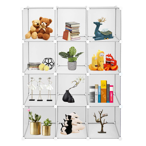 NIKKHO Cube Storage 12-Cube Book Shelf Storage Shelves Closet Organizer Shelf Cubes Organizer Bookcase
