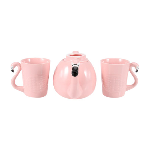 SHOWERORO 1pc Ceramic Flower Teapot Ceramic Bird Teapot Ceramic Tea Pot Japanese Tea Kettle Ceramics Teapot Porcelain Tea Kettle Pink Decor Flamingo Ceramics Tea Pot Juice Glass Office Brew
