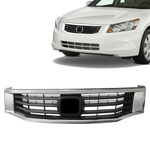 UnayKolb Front Bumper Grille Black With Chrome Grill For 2008 2009 2010 Honda Accord HO1200189
