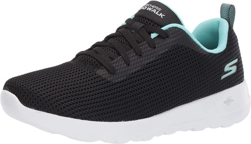 Skechers Women's Go Walk Joy Upturn Sneaker, Black/Aqua, 6.5