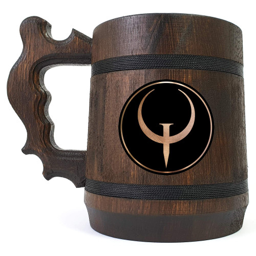 Quake Beer Mug, Beer Stein, Wooden Beer Tankard, Gamer Gift, Personalized Beer Mug, Gift for Him, Wedding Gift, Groomsmen Gift Quake Beer Mug, Beer Stein, Wooden Beer Tankard, Gamer Gift, Personalized Beer Mug, Gift for Him, Wedding Gift, Groomsmen Gift