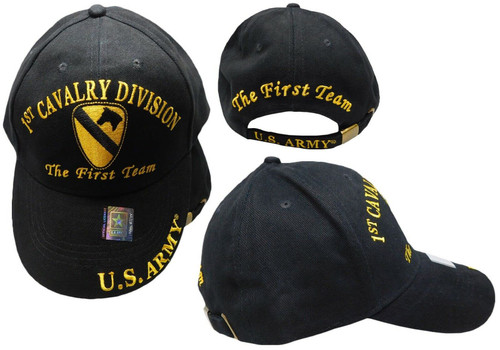 Lumaglow Special 1st Cavalry Division The First U.S. Army Division Embroidered Cap Hat Black