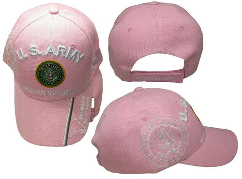 Lumaglow Special U.S. Army Woman Veteran V Shadow USA Patch Pink Embroidered Cap Hat Lumaglow Special U.S. Army Woman Veteran V Shadow USA Patch Pink Embroidered Cap Hat