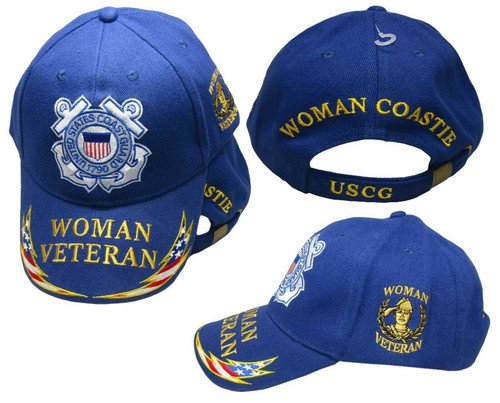 Lumaglow Special US Guard 1790 Woman Veteran Woman Coastie Embroidered Cap Hat Black