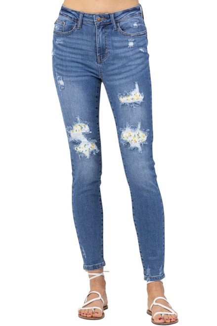 Judy Blue Lemon Patch High Waist Skinny Jeans! A Great Form Fitting Jean! (Style: 88233) (14W)