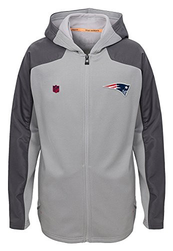 Outerstuff NFL Youth Boys Delta Full Zip Jacket-Magna Pique Heather-L(14-16), New England Patriots
