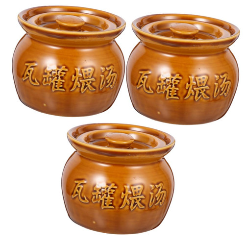 Zerodeko 3pcs Crock Oven Safe Soup Bowls Korean Soup Pot Chinese Clay Pot Stovetop Cookware Home Stewed Soup Pot