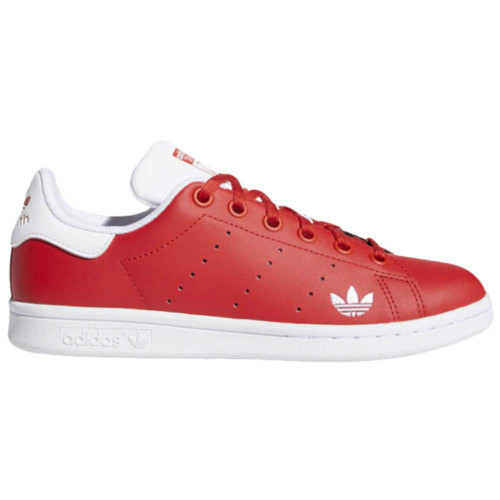 adidas Juniors Stan Smith J Low Shoes LUSRED,FTWWHT,LUSRED Size 3.5