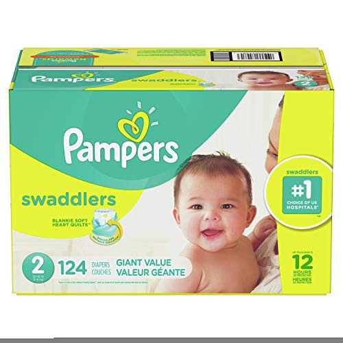 Diapers Size 2, 124 Count - Pampers Swaddlers Disposable Baby Diapers, Giant
