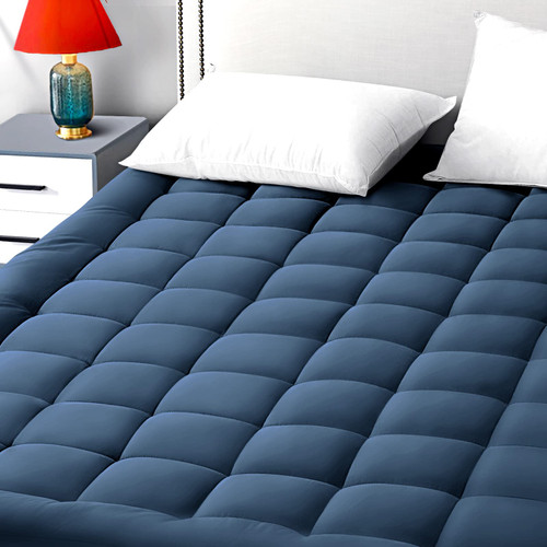 EASELAND Twin Size Mattress Pad Pillow Top Mattress Cover Quilted Fitted Mattress Protector Single 8-21" Deep Pocket Cooling Mattress Topper (39x75 Inches, Dark Blue) EASELAND Twin Size Mattress Pad Pillow Top Mattress Cover Quilted Fitted Mattress Protector Single 8-21" Deep Pocket Cooling Mattress Topper (39x75 Inches, Dark Blue)