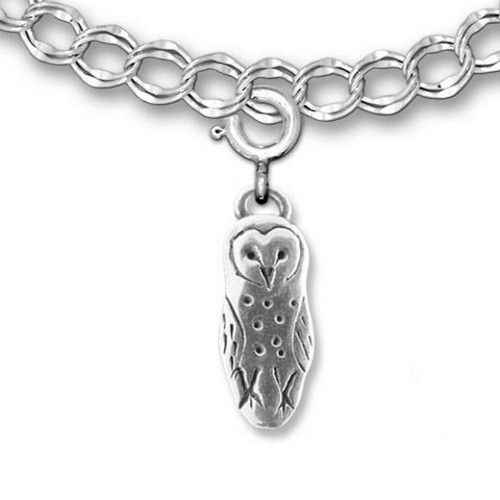 The Magic Zoo Sterling Silver Barn Owl Charm for Charm Bracelet