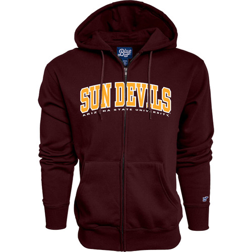 Blue 84 Men's Arizona State Sun Devils Full Zip Hoodie Twill Applique Team Color, Team Color, Large Blue 84 Men's Arizona State Sun Devils Full Zip Hoodie Twill Applique Team Color, Team Color, Large
