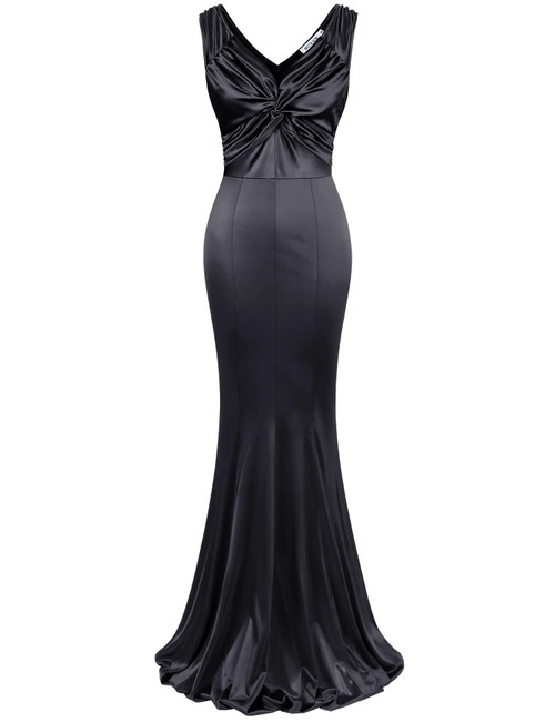 MUXXN Bodycon Dress for Women Elegant Sleeveless V Neck Maxi Vintage Gown Evening Party Maxi Long Dresses Black L MUXXN Bodycon Dress for Women Elegant Sleeveless V Neck Maxi Vintage Gown Evening Party Maxi Long Dresses Black L