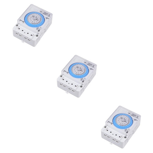 3pcs Electric Timer Mechanical Timer Christmas Lights Indoor Shower Timer Shut Off Digital Timers Outlet Cooking Timers for Visual Timer Spring Timer White Timing Colored Lights