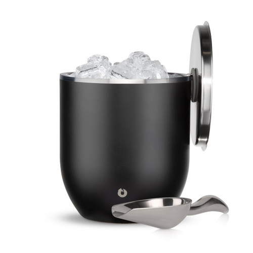 SNOWFOX Plus, Premium Vacuum Insulated Stainless Steel Ice Bucket with Lid/Scoop-Ice Buckets for Parties-Beautiful Entertaining-3L-Matte Black
